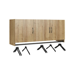 Systembuild Evolution Lory 3 Door Wall Cabinet with Hanging Rod - Natural