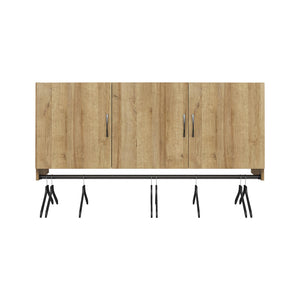Systembuild Evolution Lory 3 Door Wall Cabinet with Hanging Rod - Natural