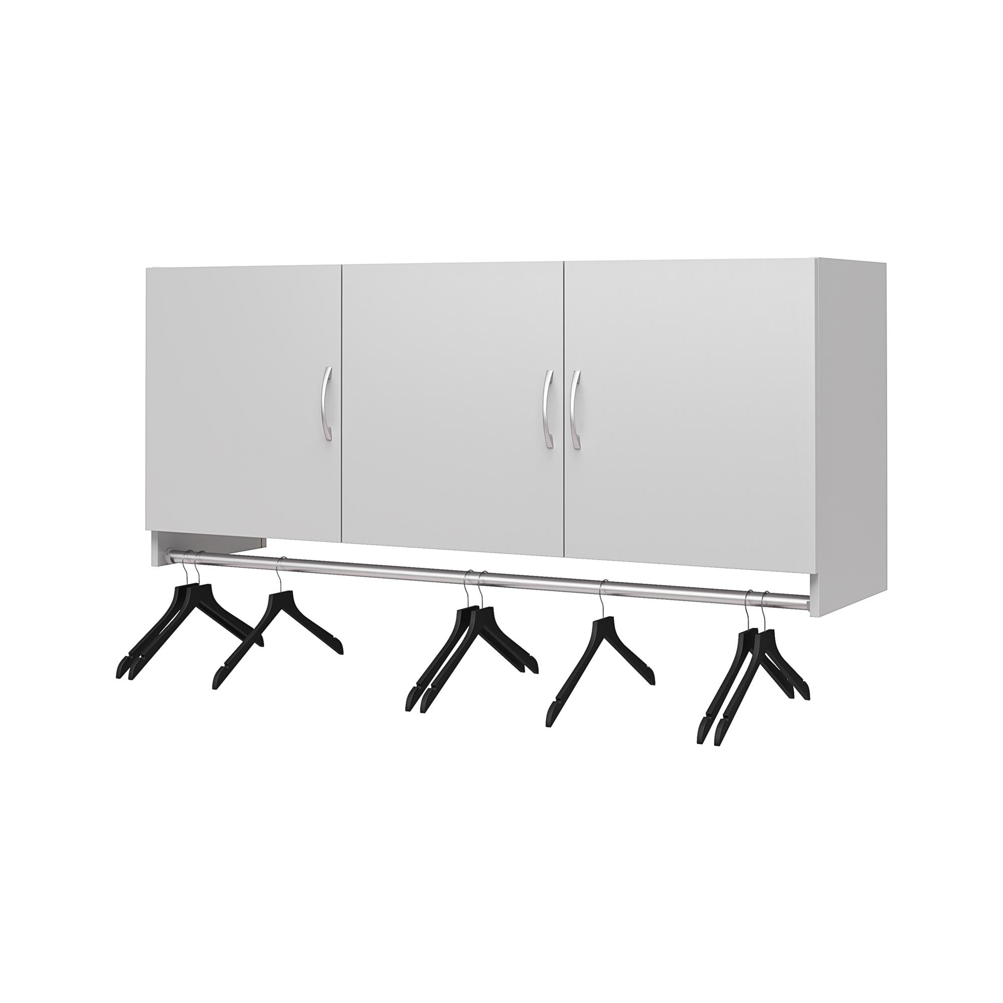 Systembuild Evolution Lory 3 Door Wall Cabinet with Hanging Rod - Dove Gray