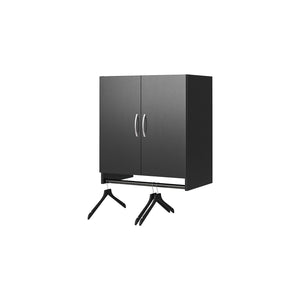 Systembuild Evolution Lory 2 Door Wall Cabinet with Hanging Rod - Black