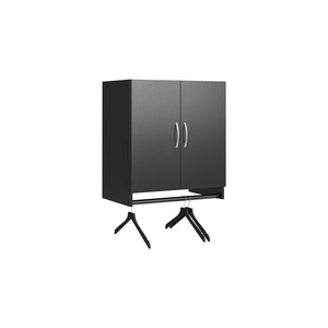 Systembuild Evolution Lory 2 Door Wall Cabinet with Hanging Rod - Black