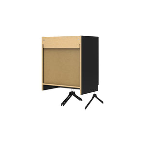 Systembuild Evolution Lory 2 Door Wall Cabinet with Hanging Rod - Black