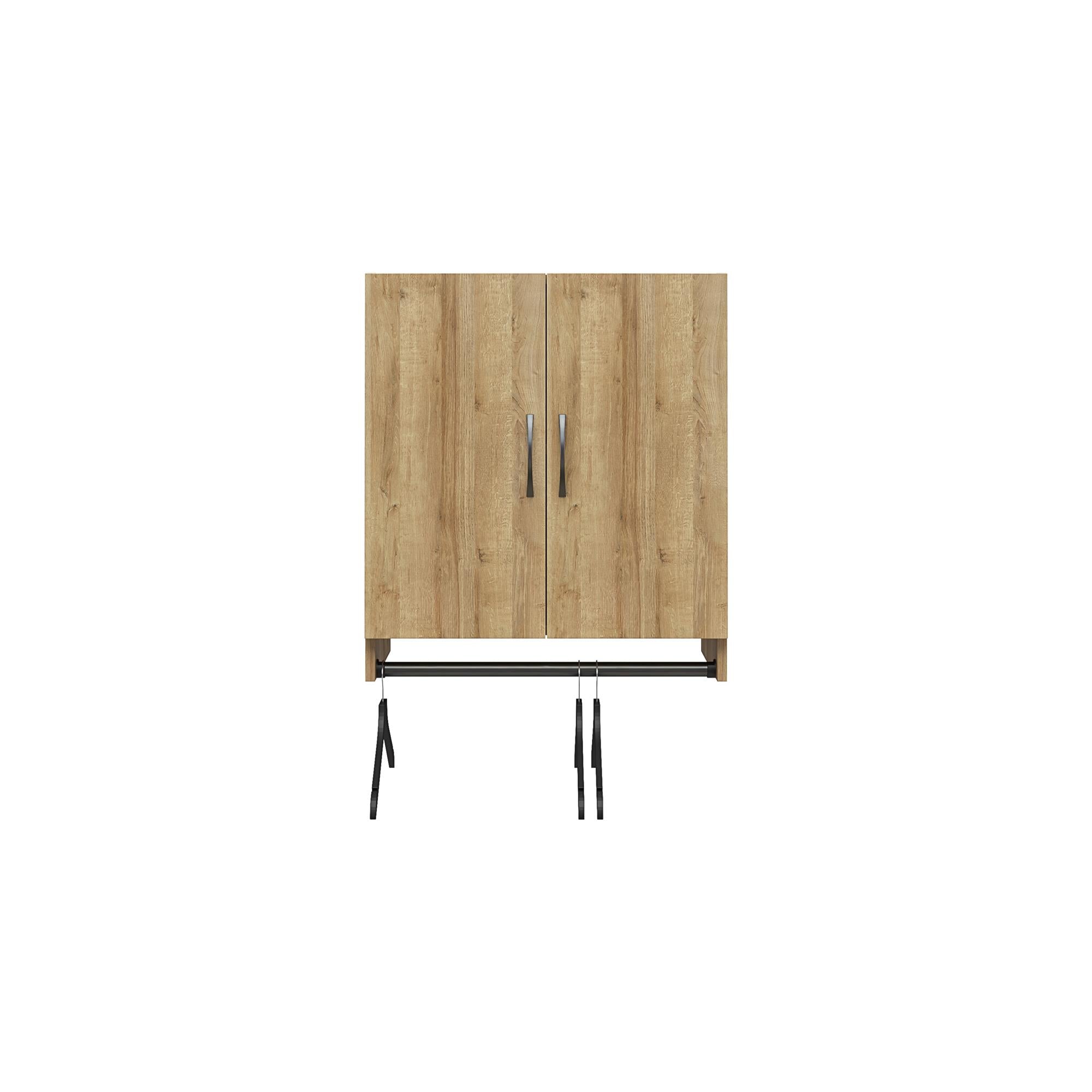 Systembuild Evolution Lory 2 Door Wall Cabinet with Hanging Rod - Natural