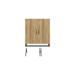 Systembuild Evolution Lory 2 Door Wall Cabinet with Hanging Rod - Natural
