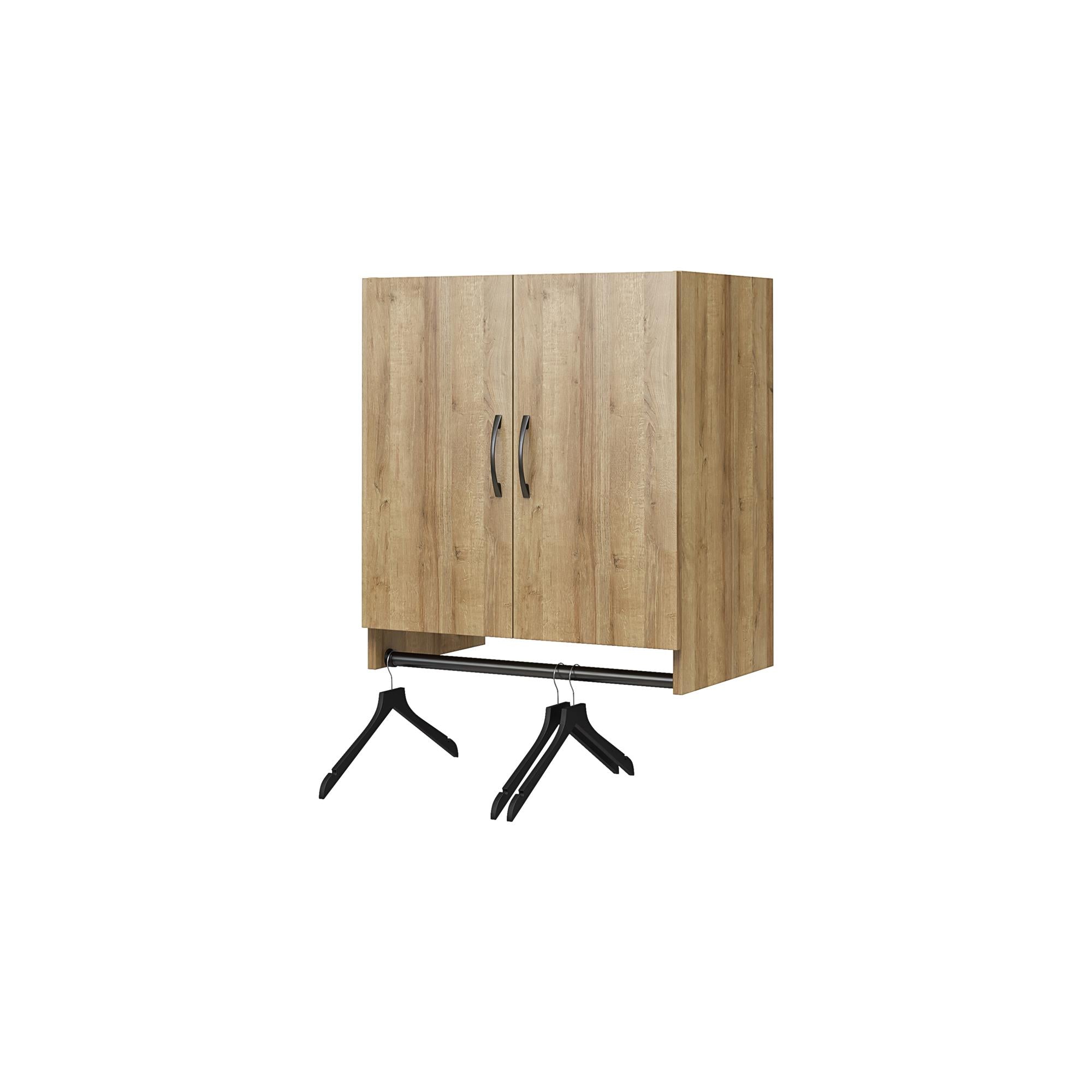 Systembuild Evolution Lory 2 Door Wall Cabinet with Hanging Rod - Natural