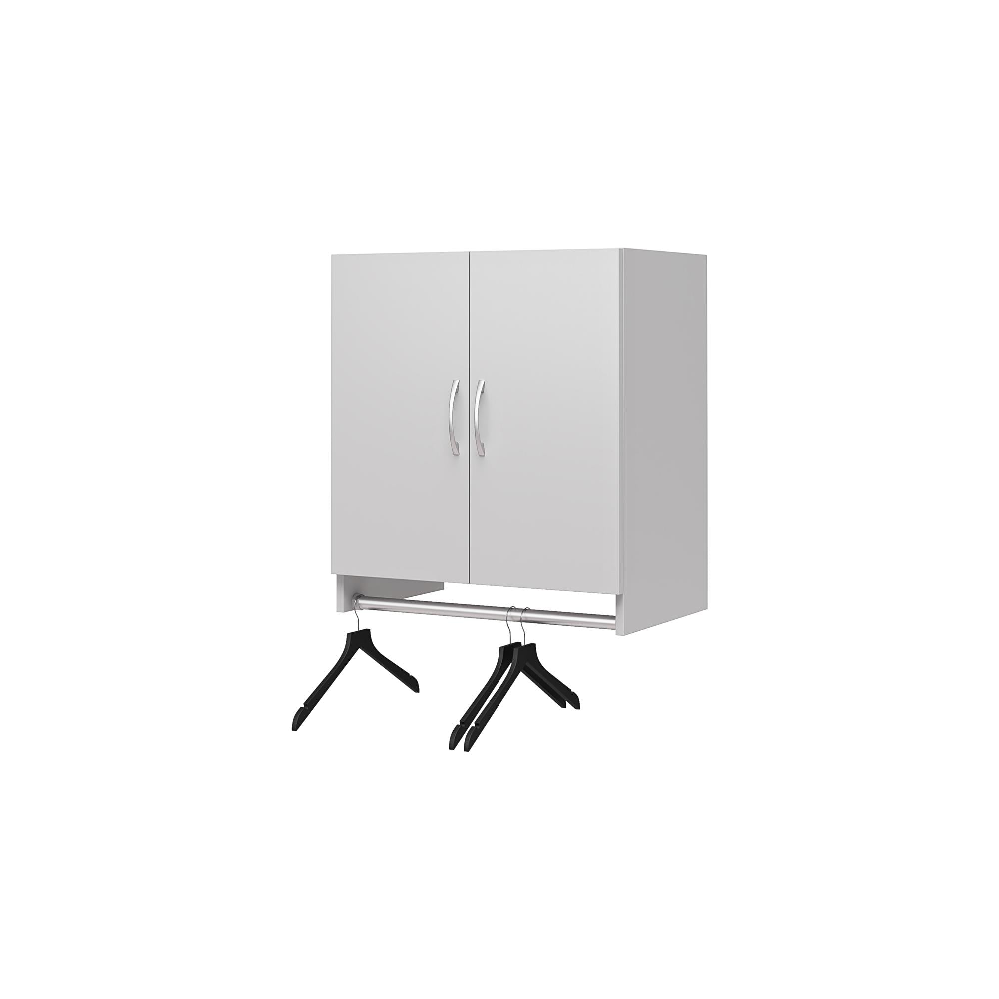 Systembuild Evolution Lory 2 Door Wall Cabinet with Hanging Rod - Dove Gray