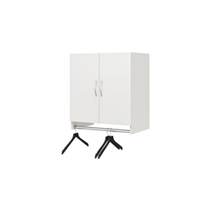 Systembuild Evolution Lory 2 Door Wall Cabinet with Hanging Rod - White