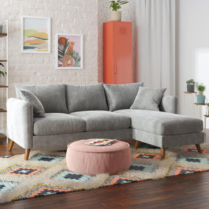 Novogratz Magnolia Reversible Sectional Sofa - Light Gray