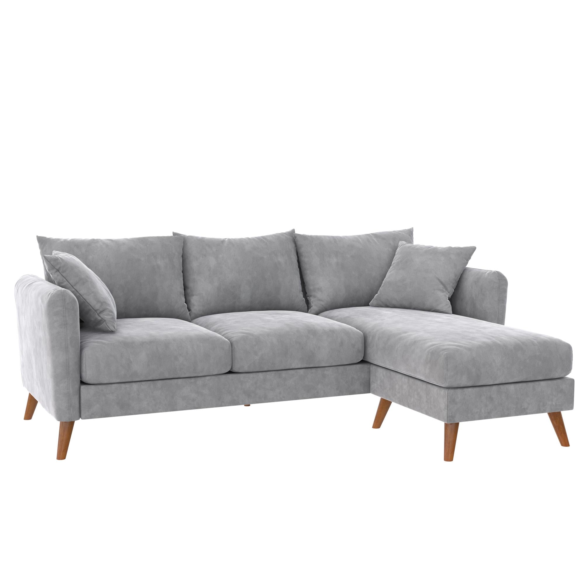 Novogratz Magnolia Reversible Sectional Sofa - Light Gray