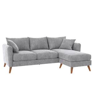 Novogratz Magnolia Reversible Sectional Sofa - Light Gray