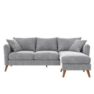 Novogratz Magnolia Reversible Sectional Sofa - Light Gray