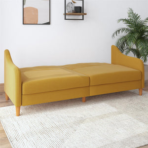 DHP Jasper Futon Sofa Bed - Mustard