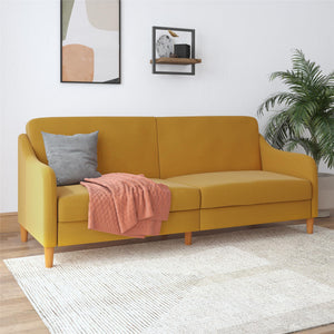 DHP Jasper Futon Sofa Bed - Mustard