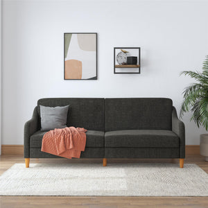 DHP Jasper Futon Sofa Bed - Dark Gray