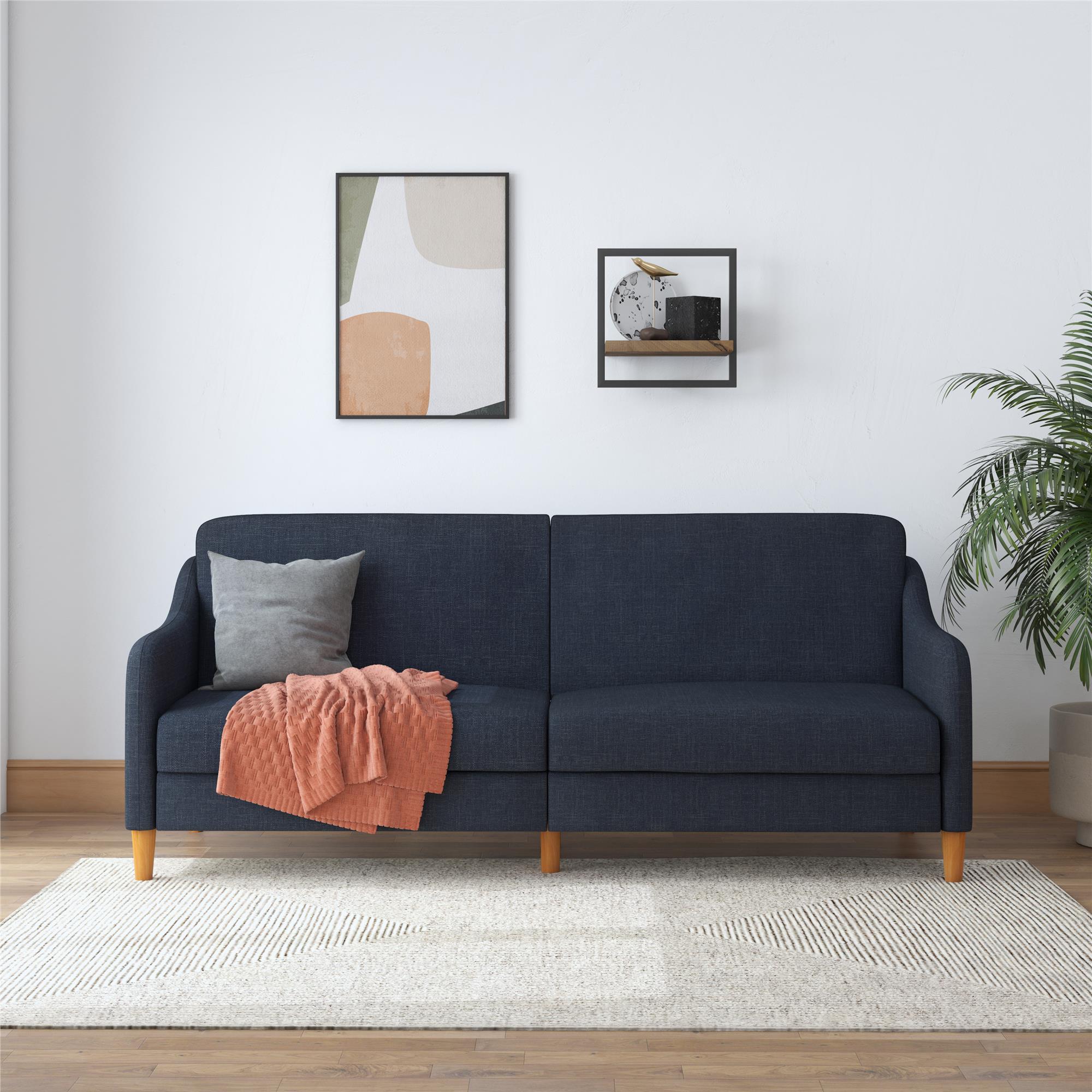 DHP Jasper Futon Sofa Bed - Navy