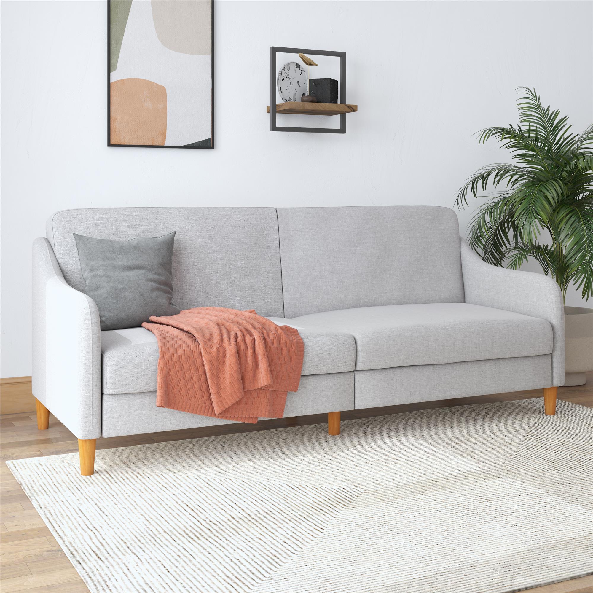 DHP Jasper Futon Sofa Bed - Light Gray