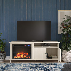 Ameriwood Home Farnsworth Fireplace TV Stand for TVs up to 65" - Ivory Oak
