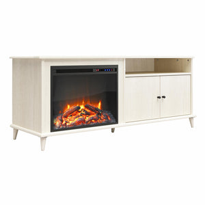 Ameriwood Home Farnsworth Fireplace TV Stand for TVs up to 65" - Ivory Oak