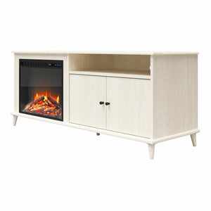 Ameriwood Home Farnsworth Fireplace TV Stand for TVs up to 65" - Ivory Oak