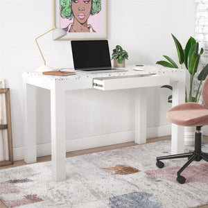 CosmoLiving Astor Desk w/ Wireless Charger - White