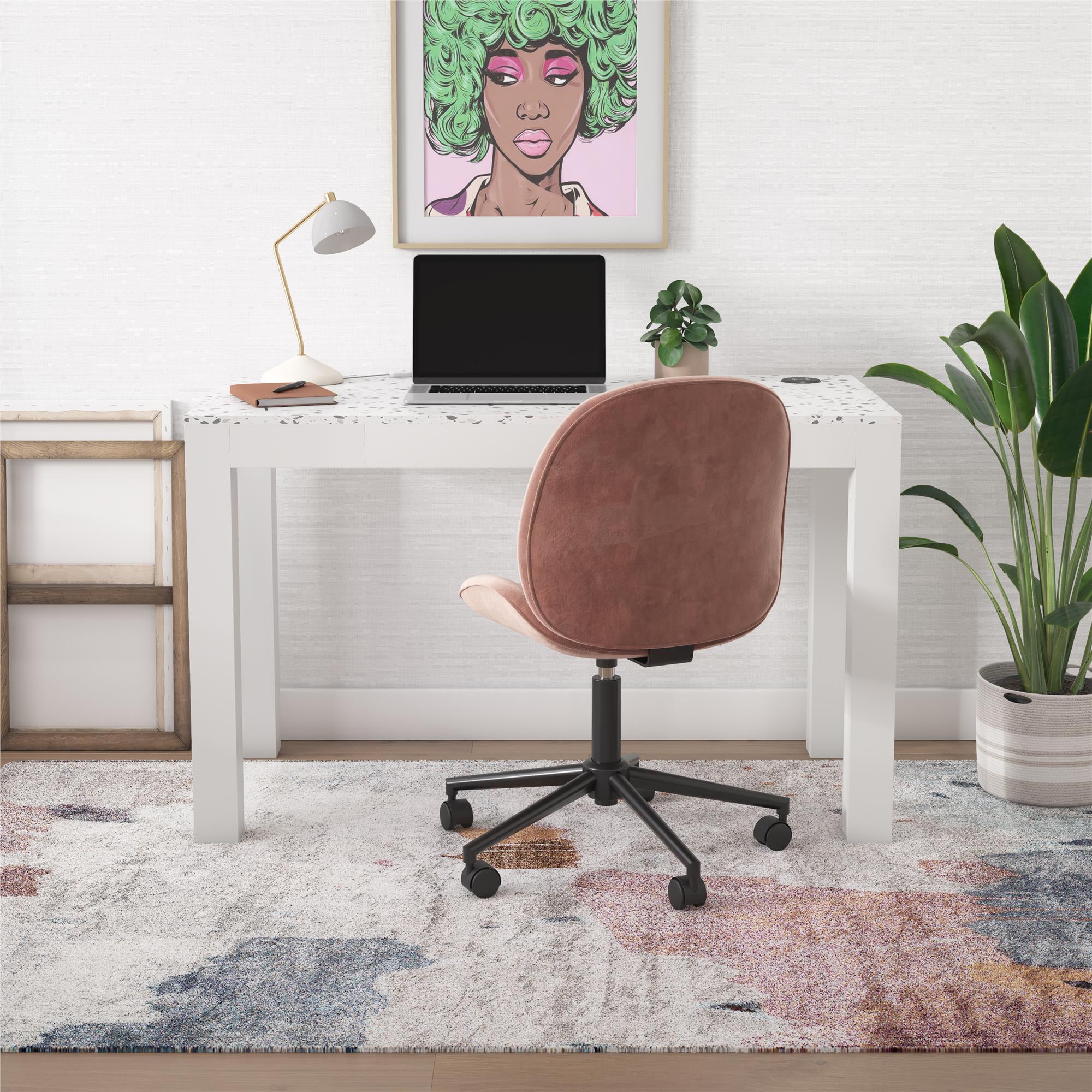CosmoLiving Astor Desk w/ Wireless Charger - White