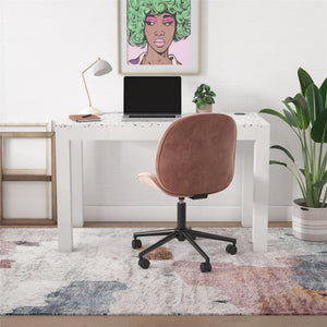 CosmoLiving Astor Desk w/ Wireless Charger - White