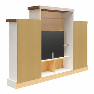 Ameriwood Home Gateswood Electric Fireplace with Mantel and Bookcase - Plaster