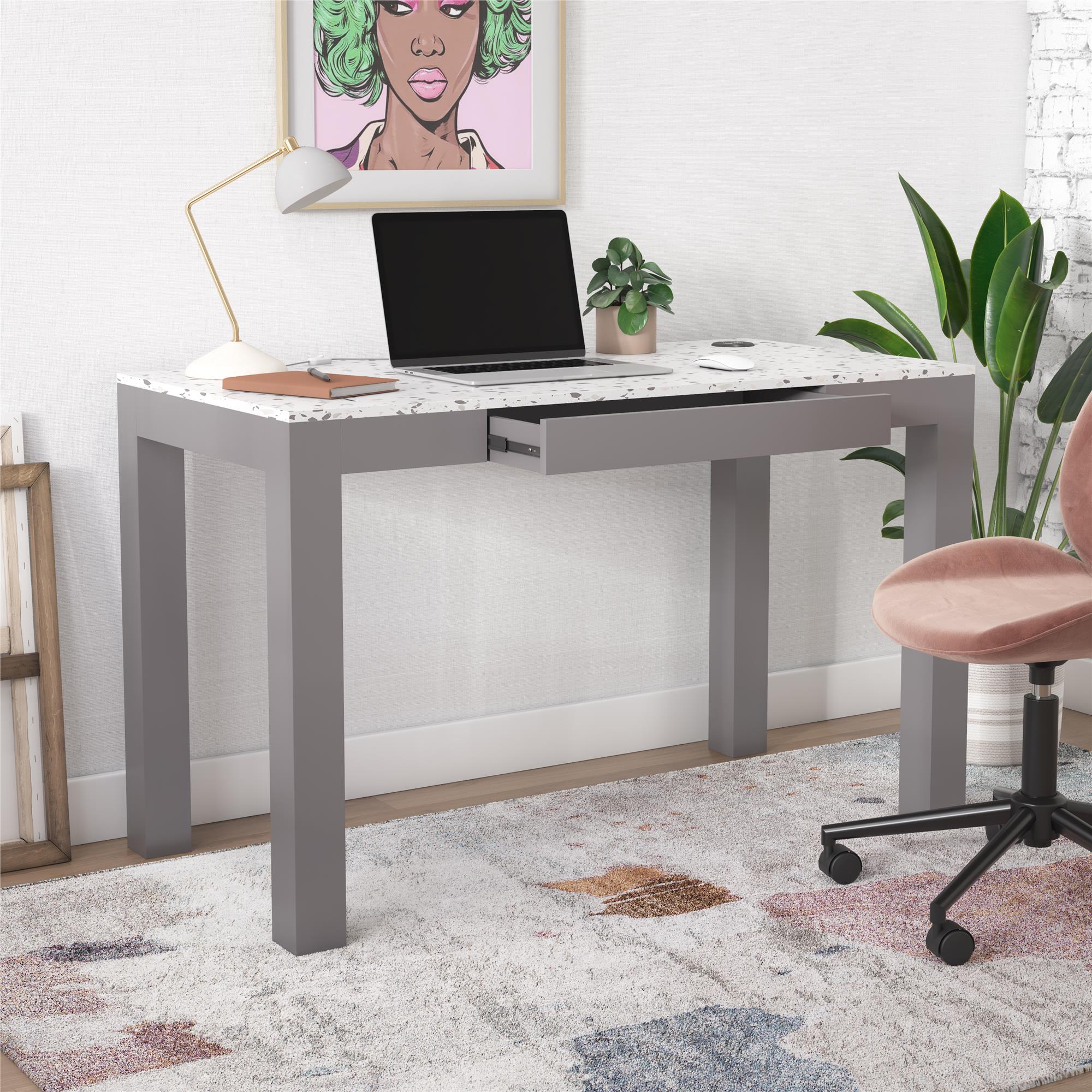 CosmoLiving Astor Desk w/ Wireless Charger - Graphite Grey