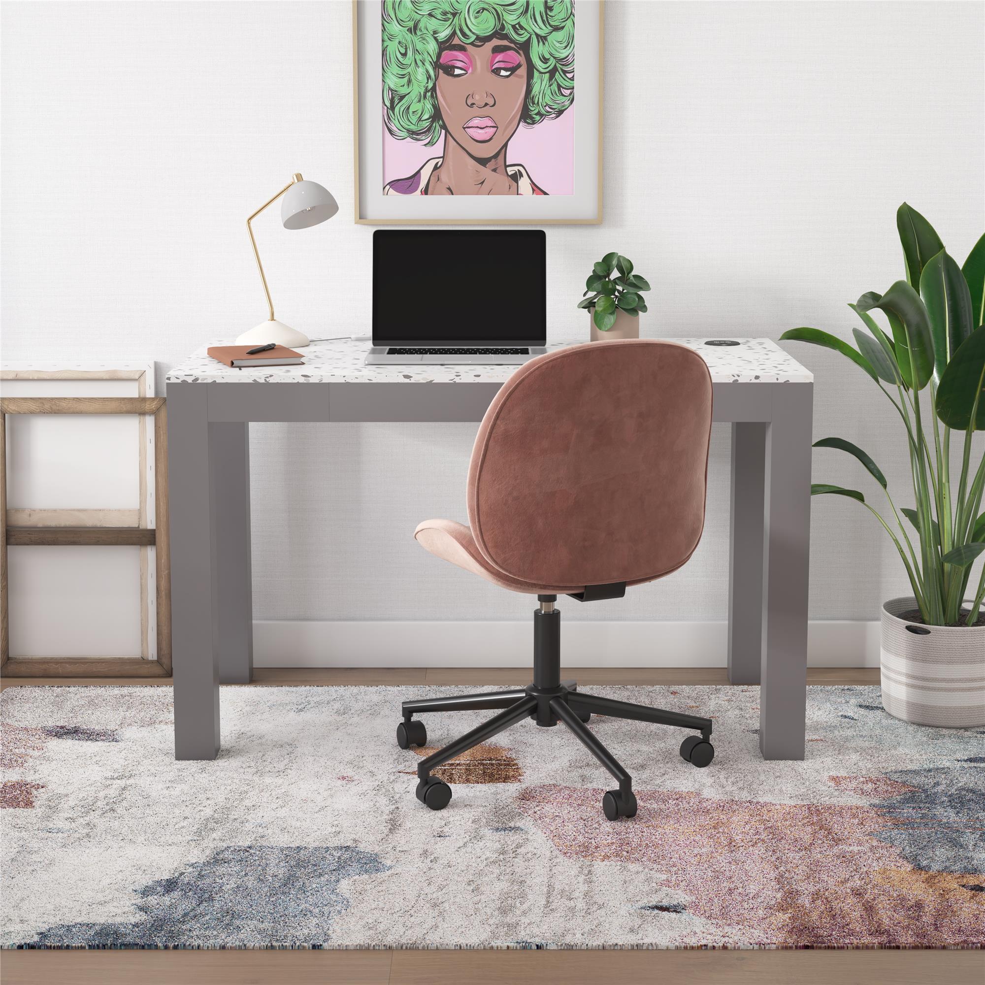 CosmoLiving Astor Desk w/ Wireless Charger - Graphite Grey