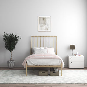 DHP Giulia Modern Metal Bed Frame - Gold - Twin