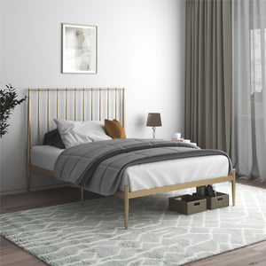 DHP Giulia Modern Metal Bed Frame - Gold - Queen
