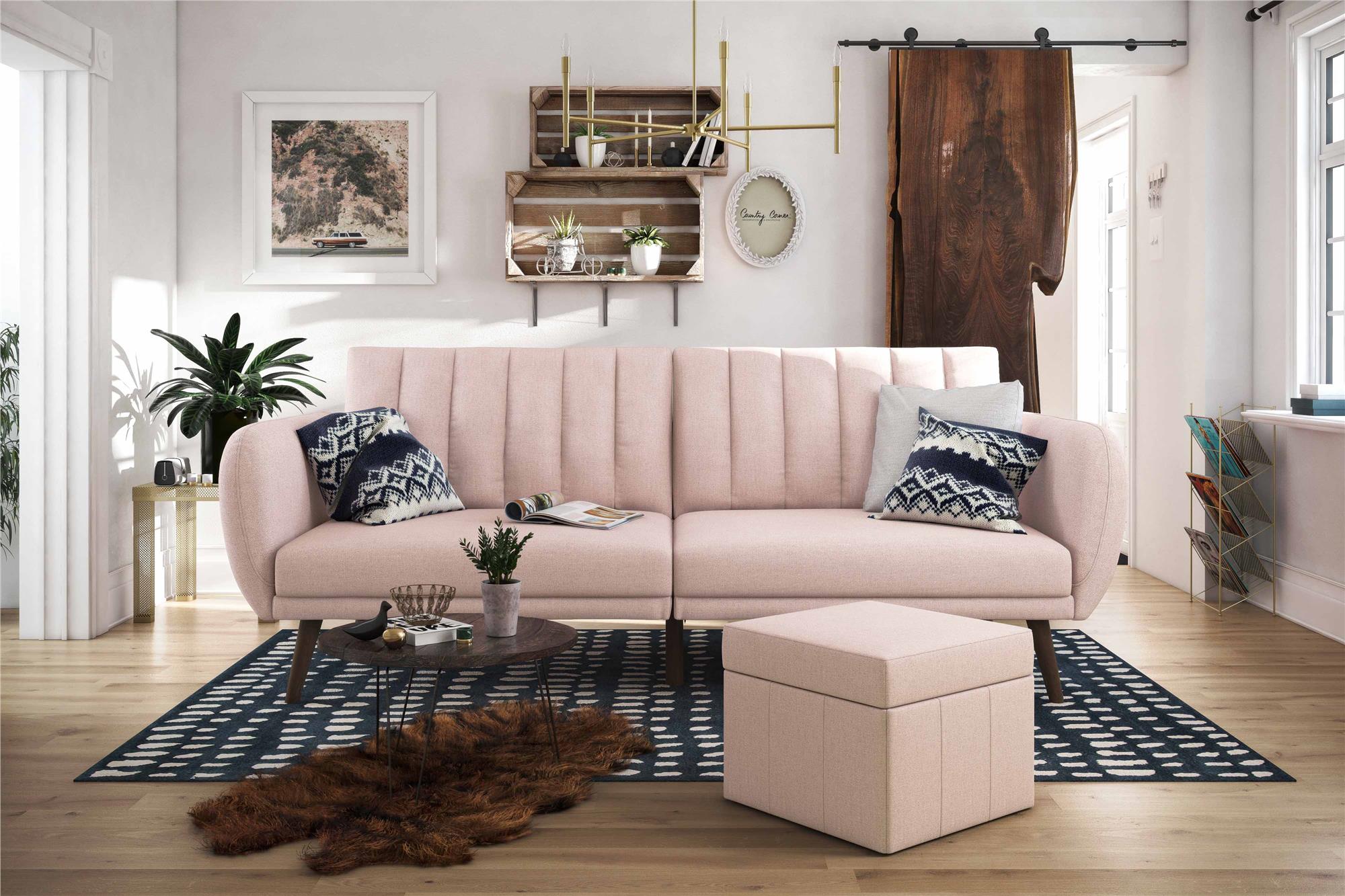 Novogratz Brittany Futon Sofa Bed - Pink