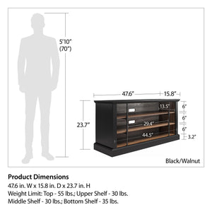 Ameriwood Home Hoffman Rustic Two-Toned TV Stand for TVs up to 50" - Black