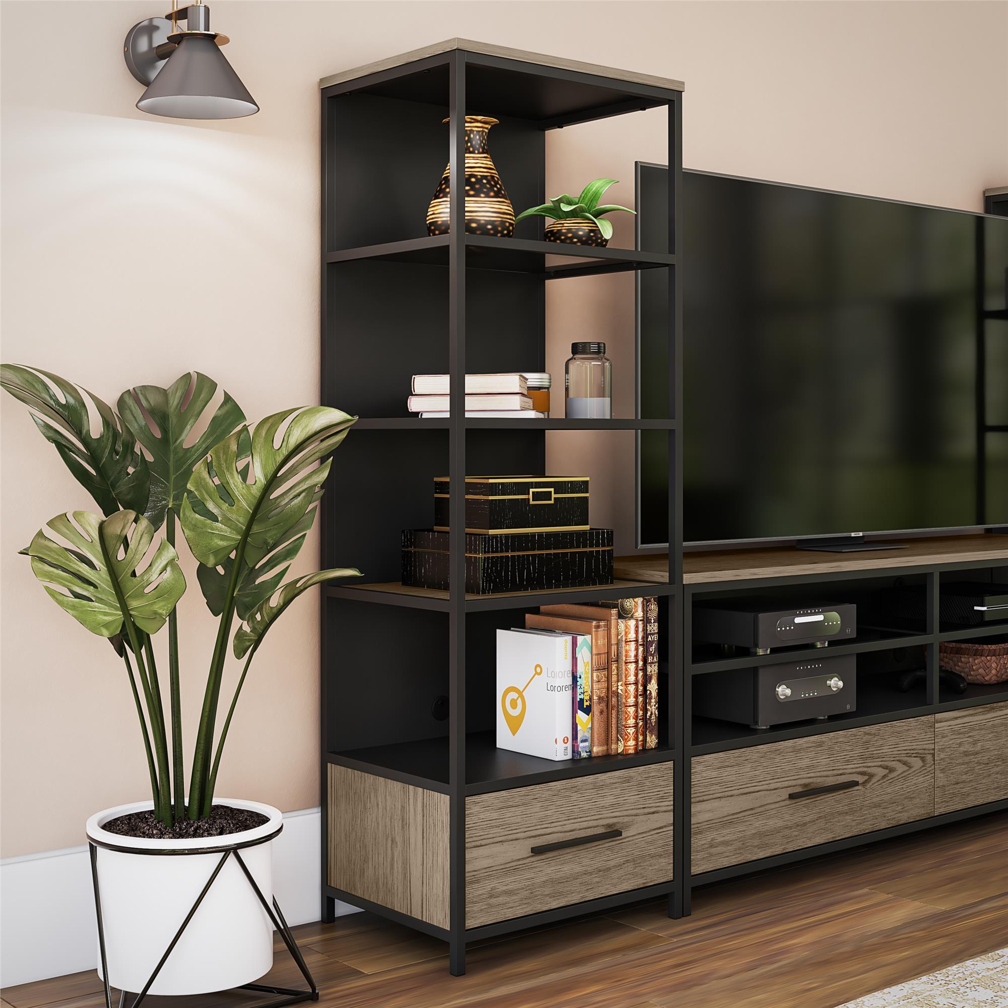 Ameriwood Home Structure Audio Pier - Sterling Oak Veneer