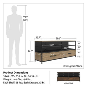 Ameriwood Home Structure TV Stand for TVs up to 60" - Sterling Oak Veneer