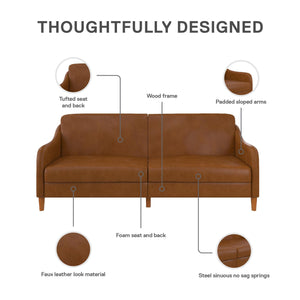 DHP Jasper Futon Sofa Bed - Camel