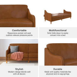 DHP Jasper Futon Sofa Bed - Camel