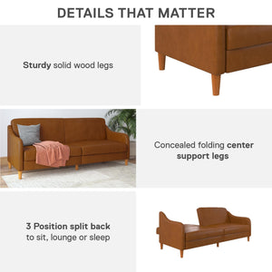 DHP Jasper Futon Sofa Bed - Camel