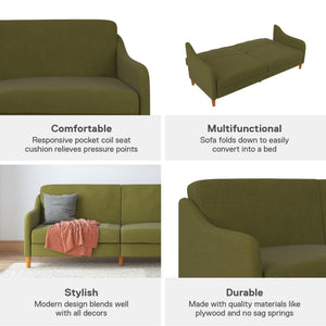 DHP Jasper Futon Sofa Bed - Green