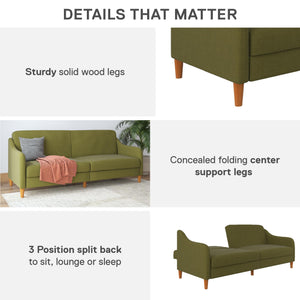 DHP Jasper Futon Sofa Bed - Green