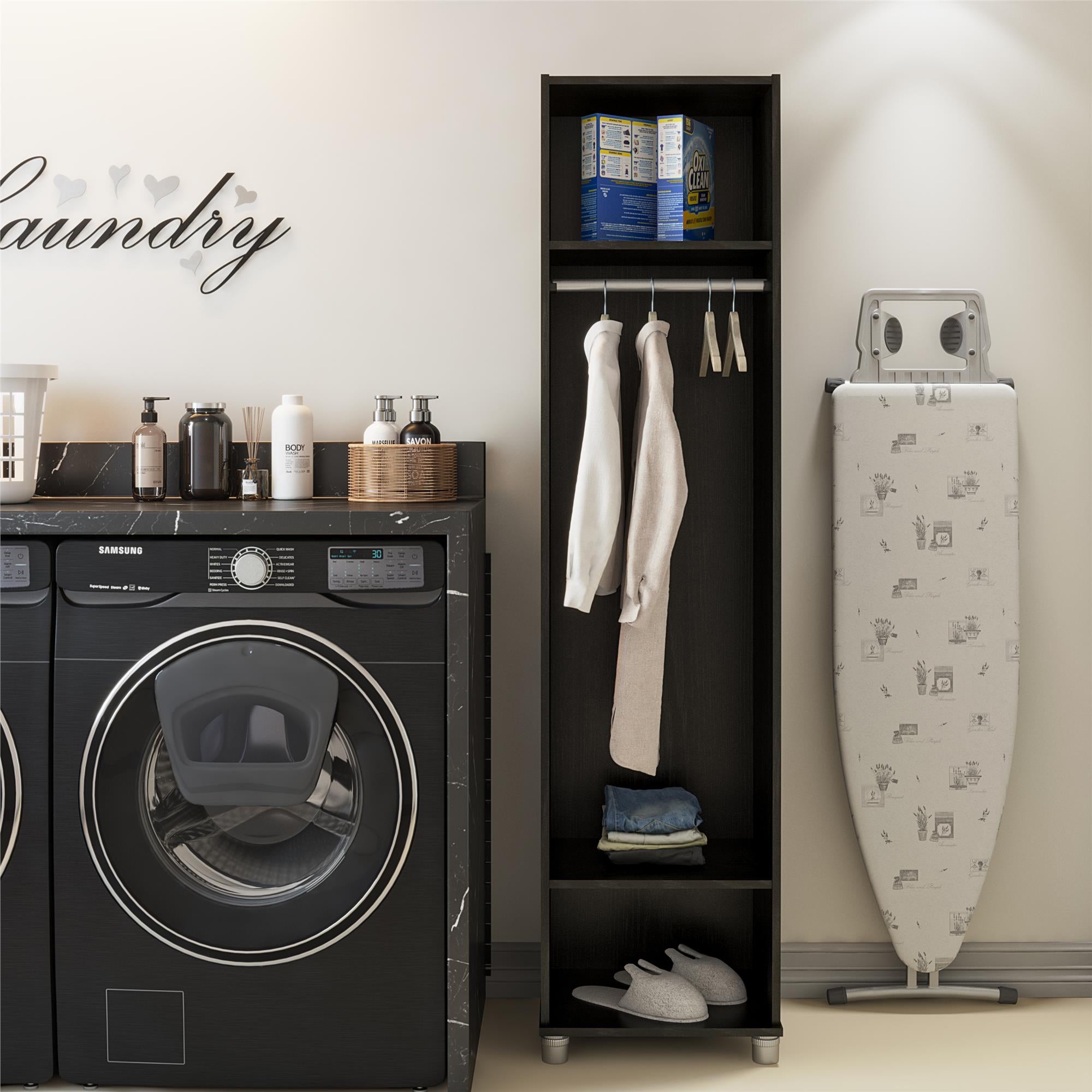 Systembuild Evolution Camberly 18" Wide Mudroom Cabinet - Black Oak