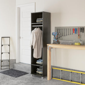 Systembuild Evolution Camberly 18" Wide Mudroom Cabinet - Black Oak