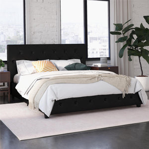 DHP Dakota Upholstered Bed Frame - Black Faux Leather - Full