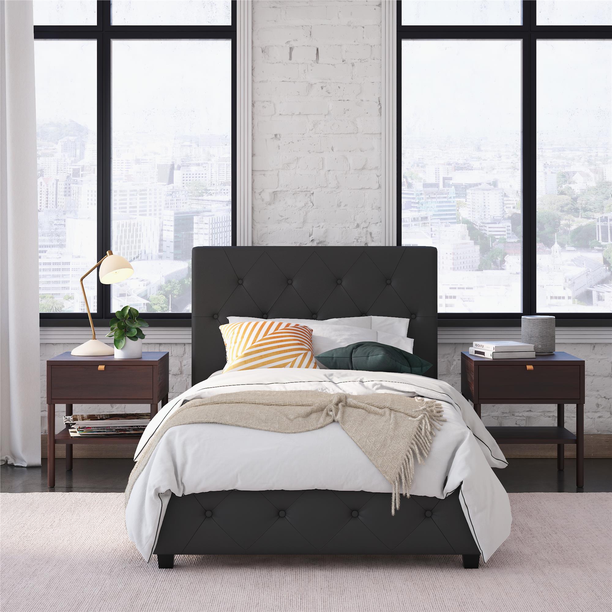 DHP Dakota Upholstered Bed Frame - Gray - Twin