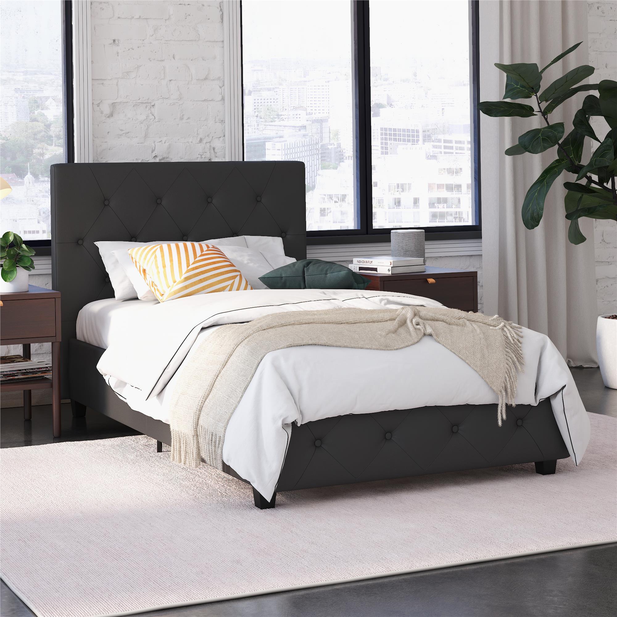 DHP Dakota Upholstered Bed Frame - Gray - Twin