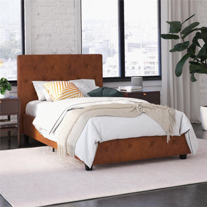 DHP Dakota Upholstered Bed Frame - Camel Faux Leather - Twin