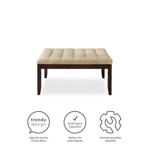 DHP Charlie Square Ottoman - Beige