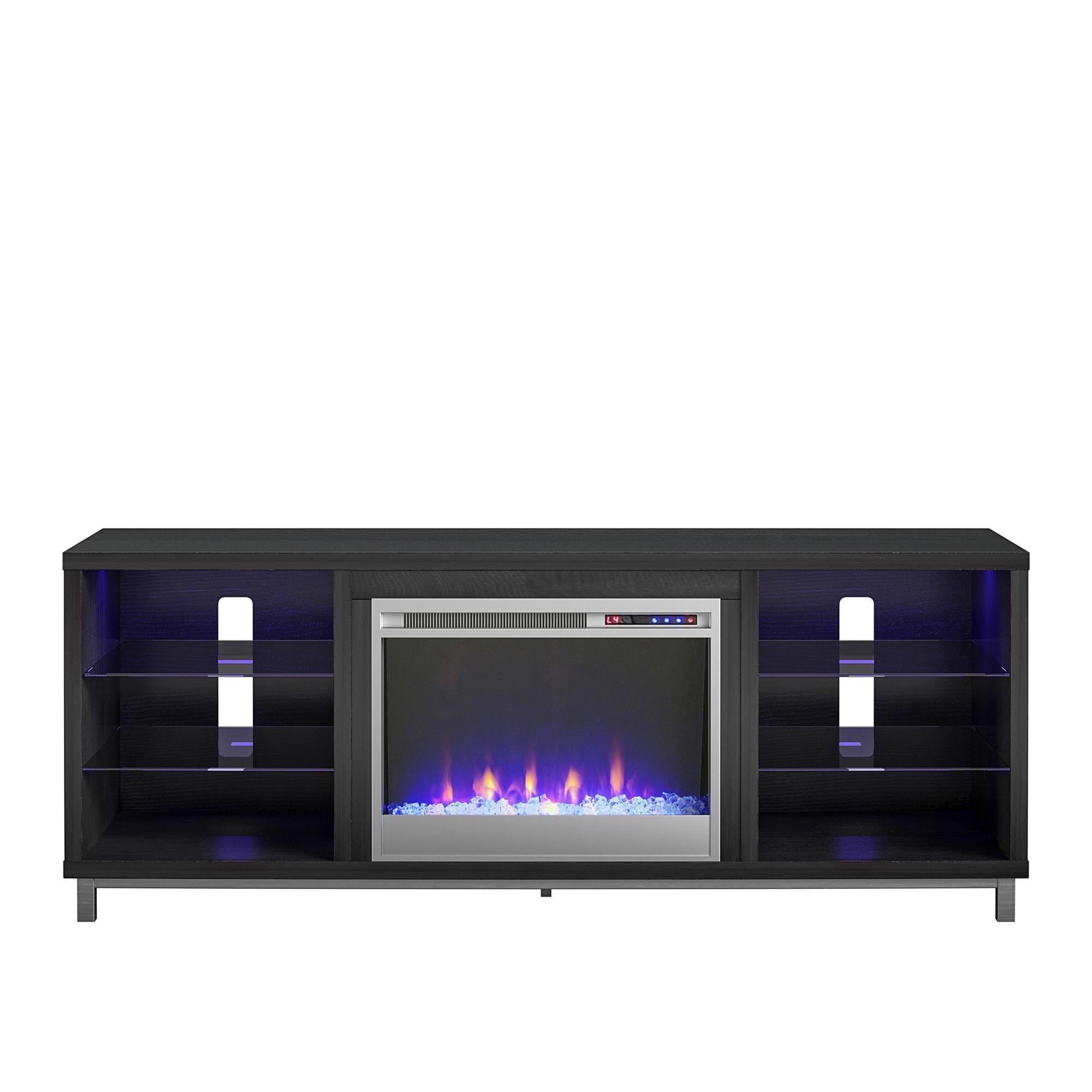 Ameriwood Home Lumina Fireplace TV Stand for TVs up to 70" - Black Oak - 66”-70”