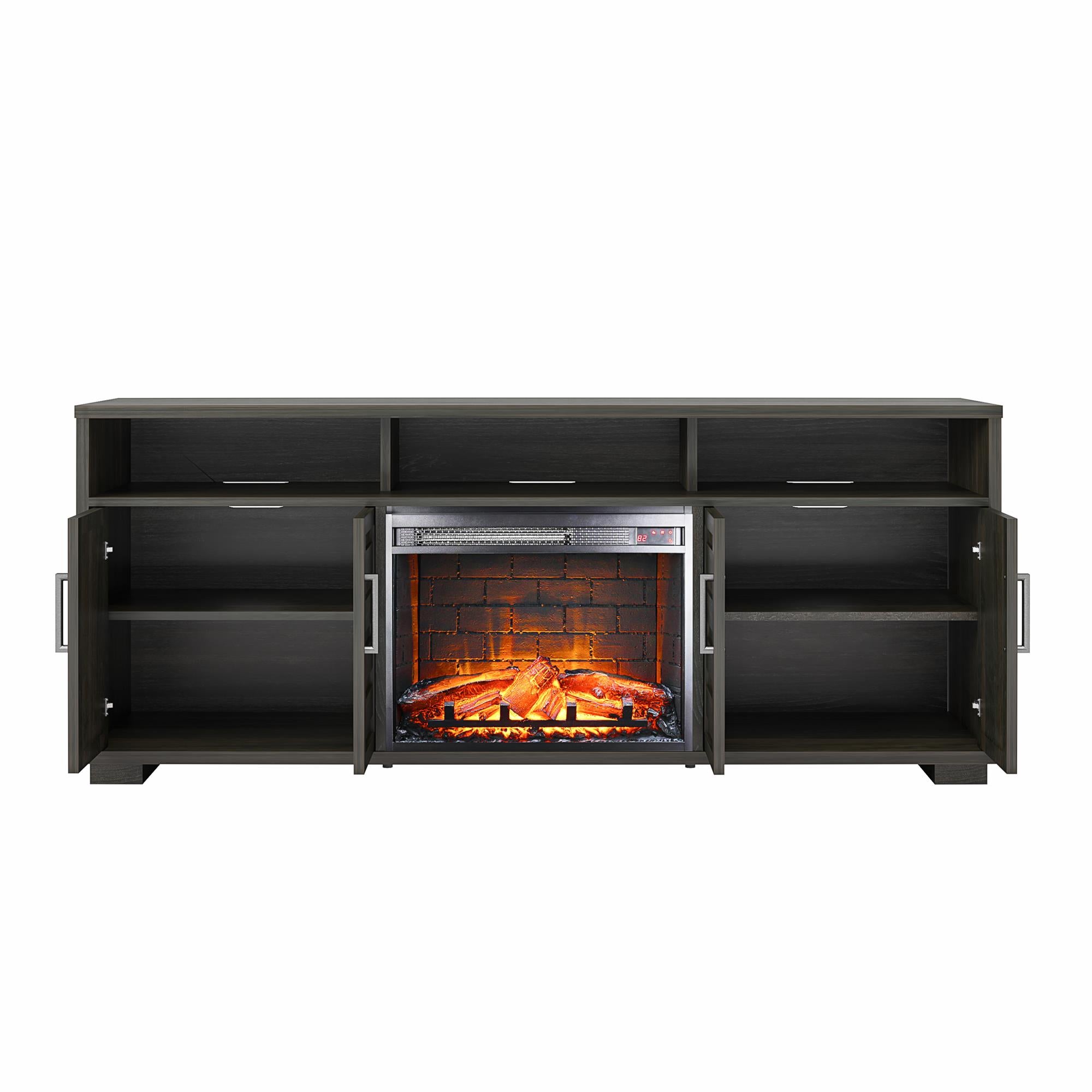 Ameriwood Home Flintrock Electric Fireplace Console TV Stand for TVs up to 75" - Espresso