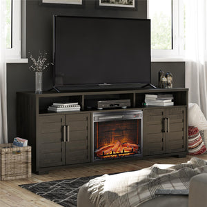 Ameriwood Home Flintrock Electric Fireplace Console TV Stand for TVs up to 75" - Espresso